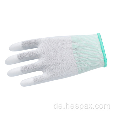 HESPAX White Polyester Elektrische PU -Sicherheitshandschuhe Arbeiten